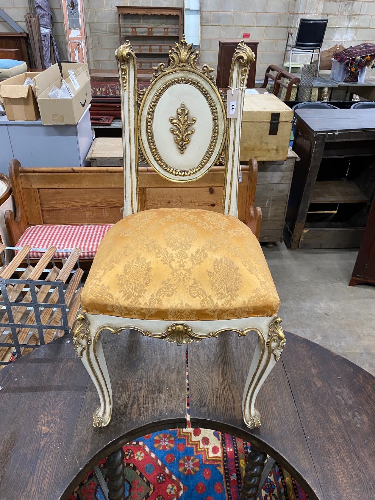 An Italian gilt and cream painted side chair